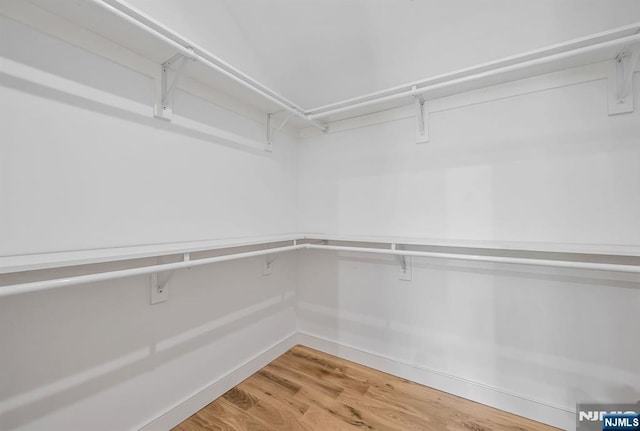spacious closet with light wood-style flooring