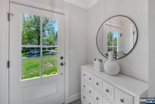 doorway with baseboards