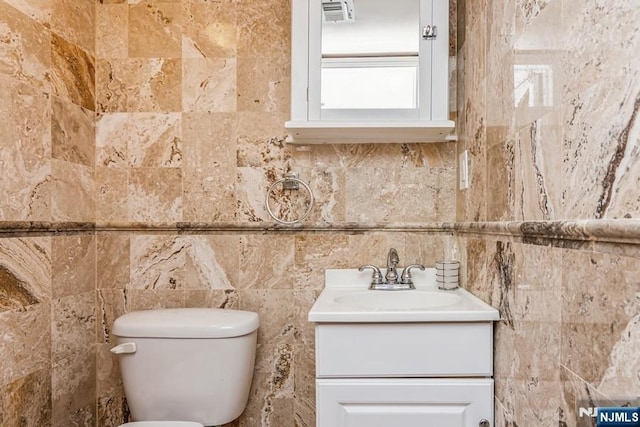 142 Brookfield Ave, Nutley, NJ 07110 - half bath with vanity, toilet, and tile walls