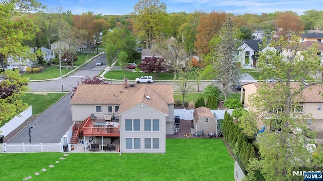 bird's eye view with a residential view