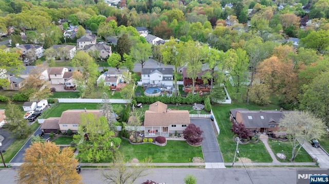 drone / aerial view featuring a residential view