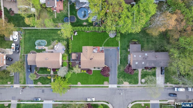 aerial view featuring a residential view