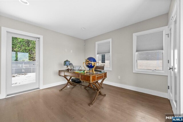 746 Undercliff Unit A, Edgewater, NJ 07020 - office space with wood finished floors, baseboards, and recessed lighting