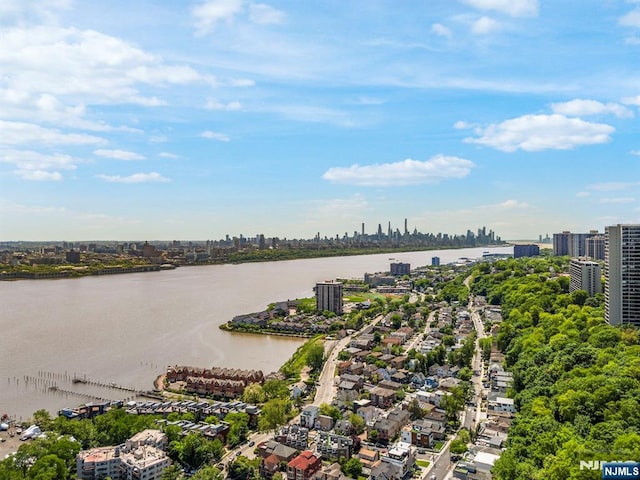 746 Undercliff Unit A, Edgewater, NJ 07020 - drone / aerial view of a nearby body of water and skyline