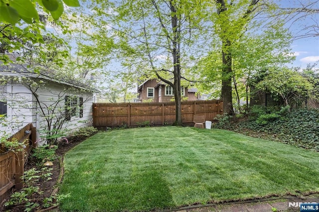 view of yard with fence