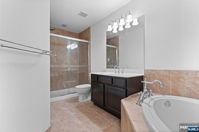 202 Blue Heron Dr, Secaucus, NJ 07094 - bathroom featuring vanity, a bath, visible vents, and a shower stall