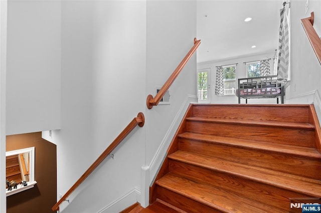 202 Blue Heron Dr, Secaucus, NJ 07094 - staircase with recessed lighting