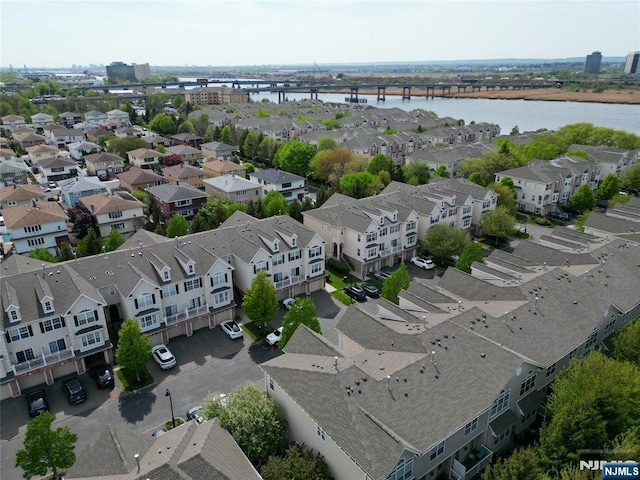 202 Blue Heron Dr, Secaucus, NJ 07094 - birds eye view of property featuring a water view and a residential view