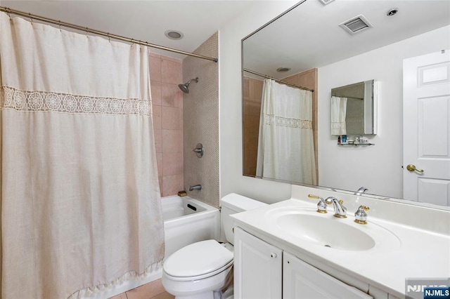 99 Park Ave Unit 5D, Hoboken, NJ 07030 - full bath with vanity, shower / bath combo with shower curtain, toilet, and visible vents