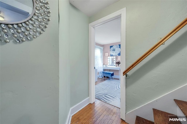 400 Prospect Ave, Oradell, NJ 07649 - hallway with hardwood / wood-style flooring and baseboards