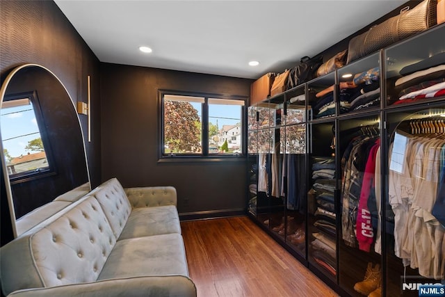 interior space with wood finished floors