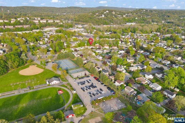 drone / aerial view with a residential view