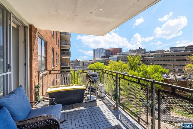 balcony featuring a city view