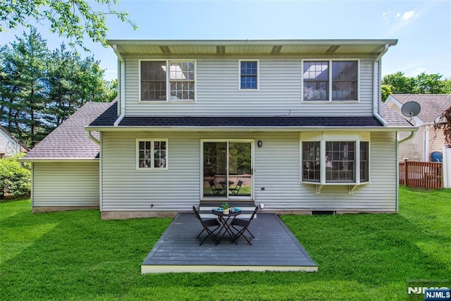 434 Argyle St, Oradell, NJ 07649 - rear view of house featuring a deck and a shingled roof