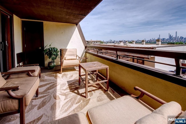 balcony with a skyline view