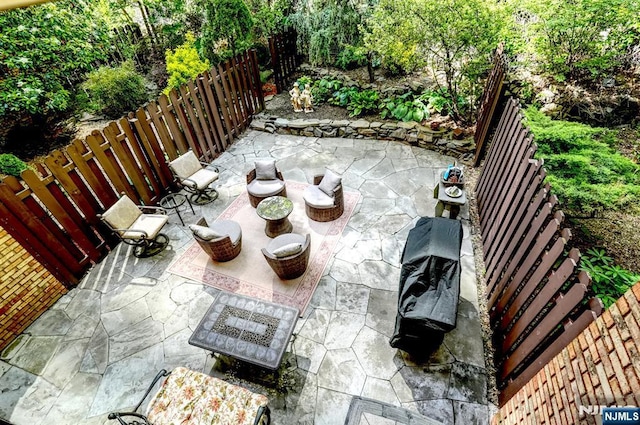 balcony with a patio