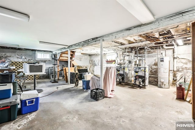 12-67 12th St, Fair Lawn, NJ 07410 - basement featuring water heater and a heating unit