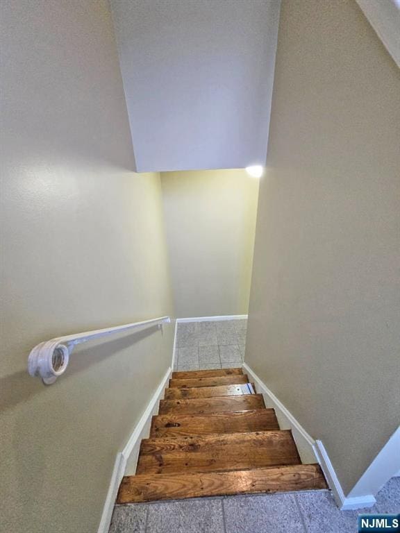 stairs with baseboards