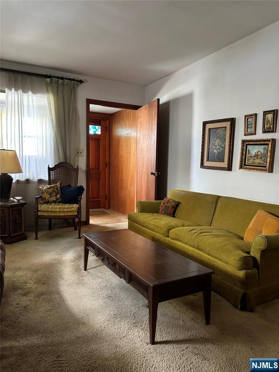 view of carpeted living area