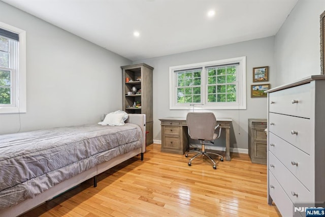 20 Old Farm Rd, Caldwell, NJ 07006 - bedroom with light wood-type flooring, recessed lighting, and a desk