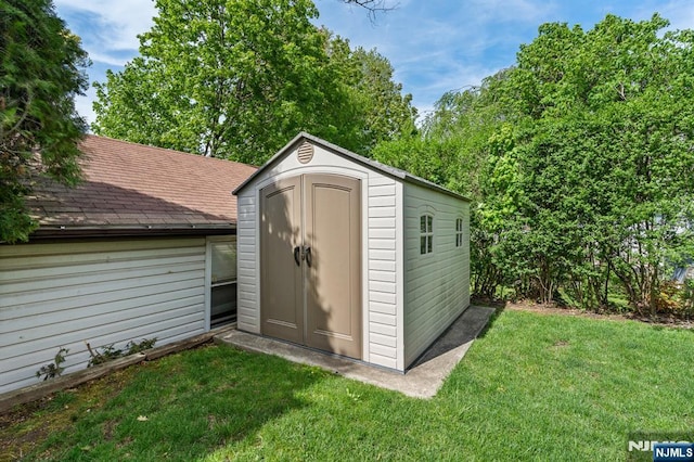 view of shed