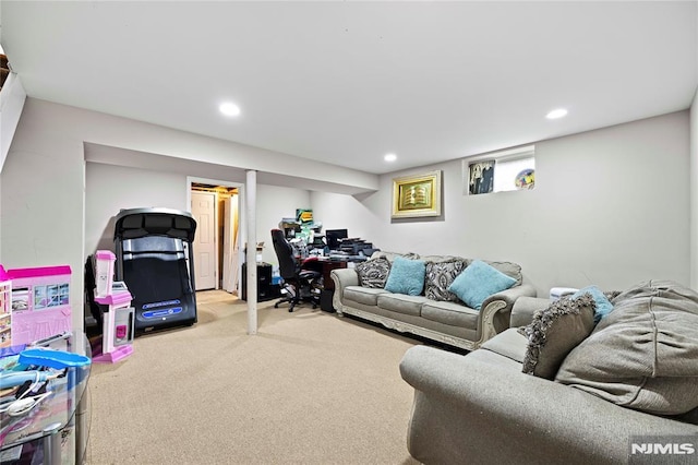 186 10th Ave, Hawthorne, NJ 07506 - carpeted living area with recessed lighting