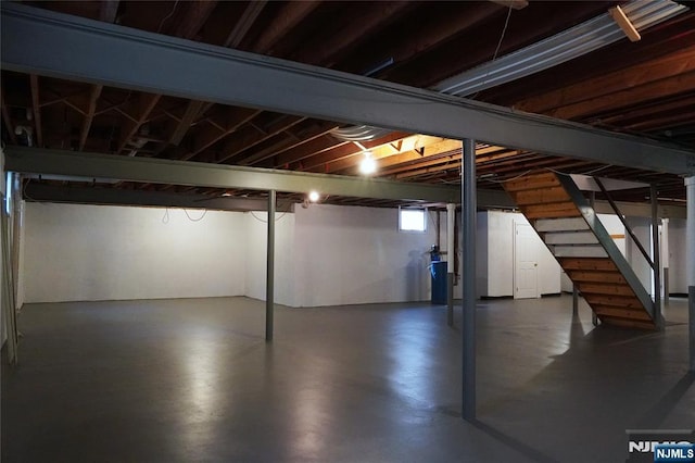 below grade area with stairs