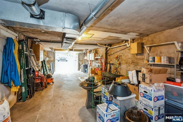 basement featuring a garage