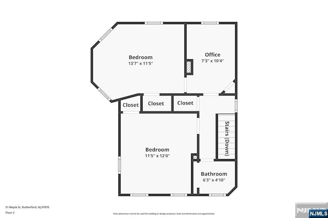 51 Maple St, Rutherford, NJ 07070 - floor plan / room layout