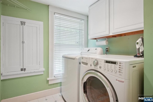 125 Bellevue Ave, Montclair, NJ 07043 - laundry room with washing machine and dryer, baseboards, and cabinet space