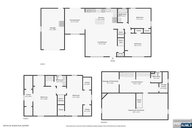 520 Elm St, Roselle Park, NJ 07204 - floor plan / room layout
