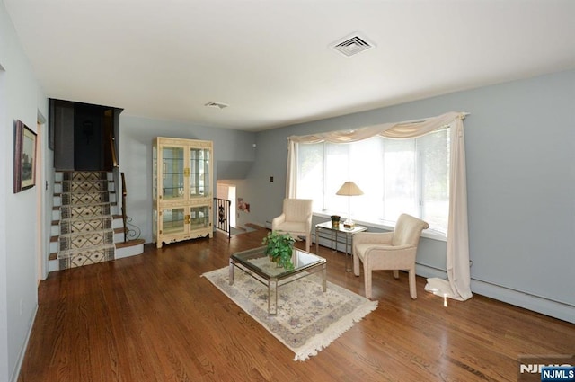 36 Joyce Ln, Wayne, NJ 07470 - living room featuring wood finished floors and stairway