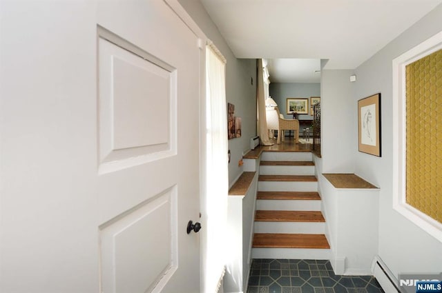 36 Joyce Ln, Wayne, NJ 07470 - staircase featuring a baseboard radiator