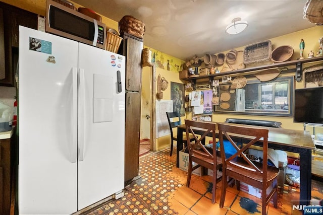 86 Fairview Ave, Teaneck, NJ 07666 - kitchen with white refrigerator with ice dispenser
