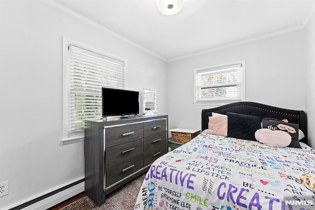 6 Glen Ave, Mine Hill Township, NJ 07803 - bedroom with a baseboard heating unit and ornamental molding
