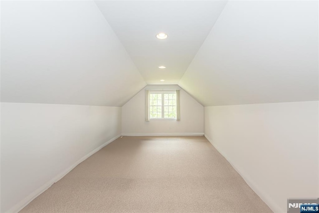 39 Crown View Ct, Sparta, NJ 07871 - bonus room with lofted ceiling, baseboards, light carpet, and recessed lighting