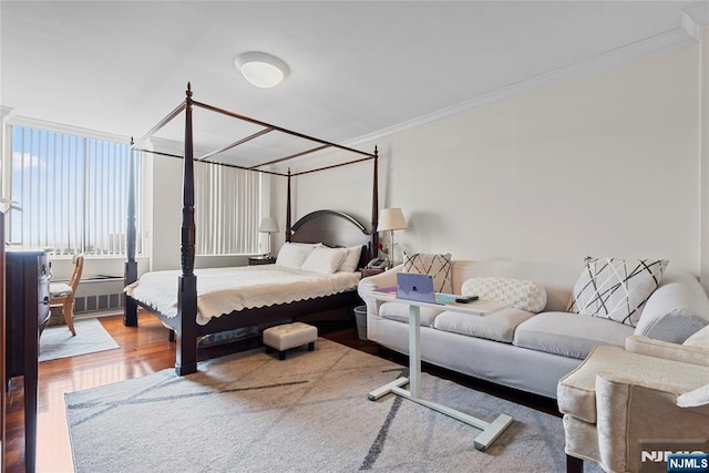 300 Winston Dr Unit 1817, Cliffside Park, NJ 07010 - bedroom featuring ornamental molding and wood finished floors