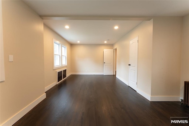 155 Liberty Rd, Teaneck, NJ 07666 - unfurnished room featuring dark wood finished floors, baseboards, and recessed lighting