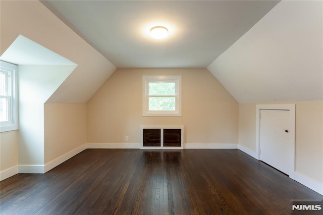 155 Liberty Rd, Teaneck, NJ 07666 - bonus room featuring dark wood-type flooring, vaulted ceiling, and baseboards