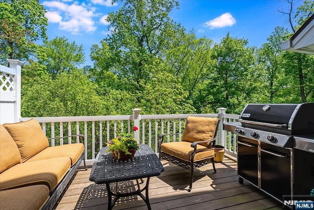 75 Windsor Ln, Ramsey, NJ 07446 - deck with grilling area and an outdoor hangout area