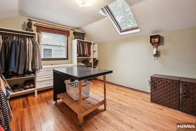 11 Beech Ct, Ringwood, NJ 07456 - spacious closet with a skylight, lofted ceiling, and wood finished floors