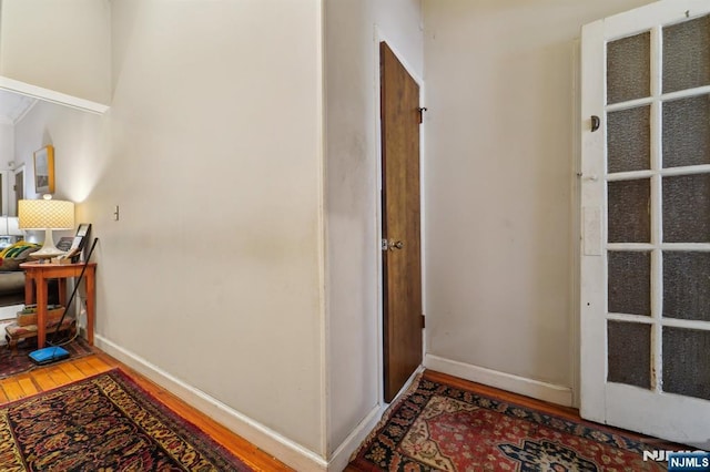 136 Shippen St, Weehawken, NJ 07086 - corridor featuring wood finished floors and baseboards