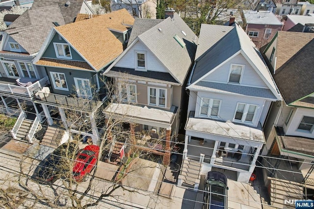 136 Shippen St, Weehawken, NJ 07086 - back of house featuring a residential view and a shingled roof