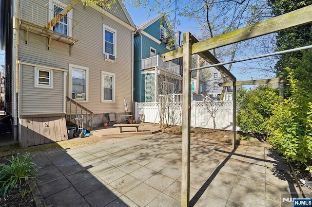 136 Shippen St, Weehawken, NJ 07086 - view of patio with fence and entry steps