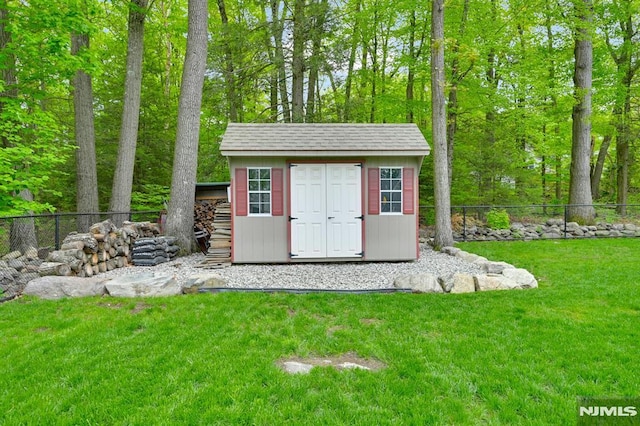 view of shed