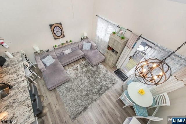 4 Winter Park Dr Unit 4, Vernon, NJ 07462 - living room with wood finished floors and a chandelier