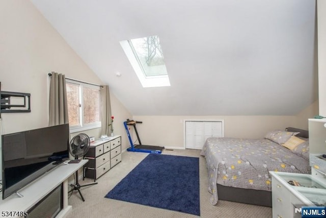 4 Winter Park Dr Unit 4, Vernon, NJ 07462 - bedroom with carpet floors, a skylight, and vaulted ceiling