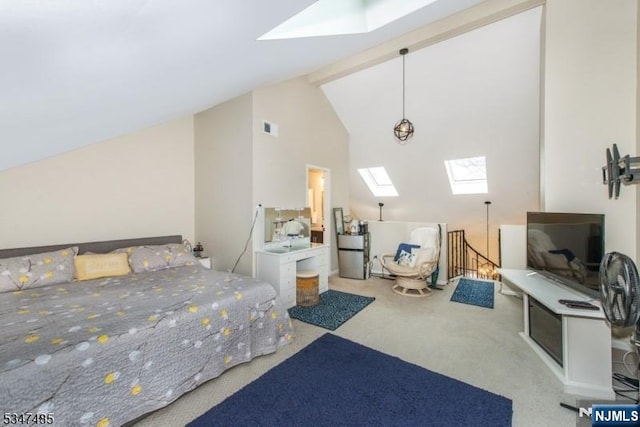 4 Winter Park Dr Unit 4, Vernon, NJ 07462 - carpeted bedroom with a skylight and high vaulted ceiling