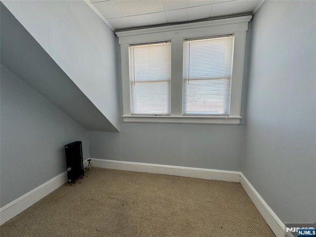 717 1st St, Lyndhurst, NJ 07071 - bonus room featuring carpet floors, baseboards, and radiator