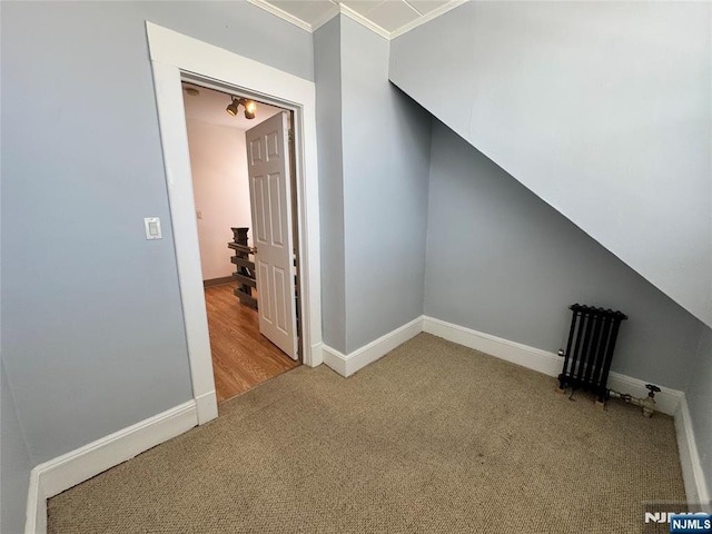 717 1st St, Lyndhurst, NJ 07071 - additional living space featuring carpet flooring, radiator heating unit, and baseboards